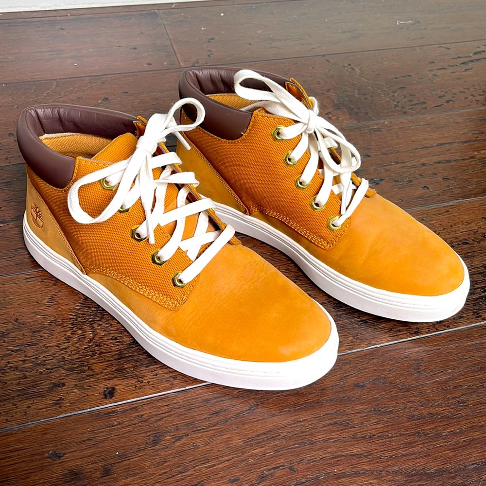 Timberland Women’s Low Top Sneakers in a Wheat Nubuck - No Longer Sold Online